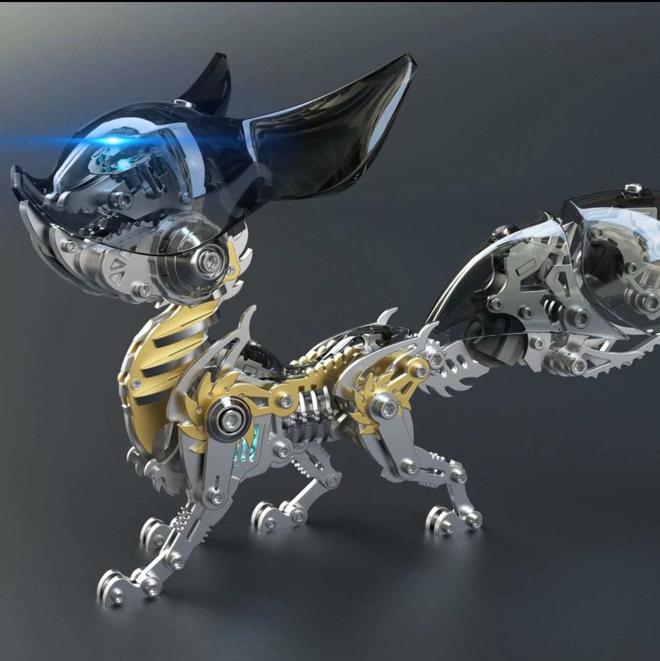3D Mechanical Metal Fox Model