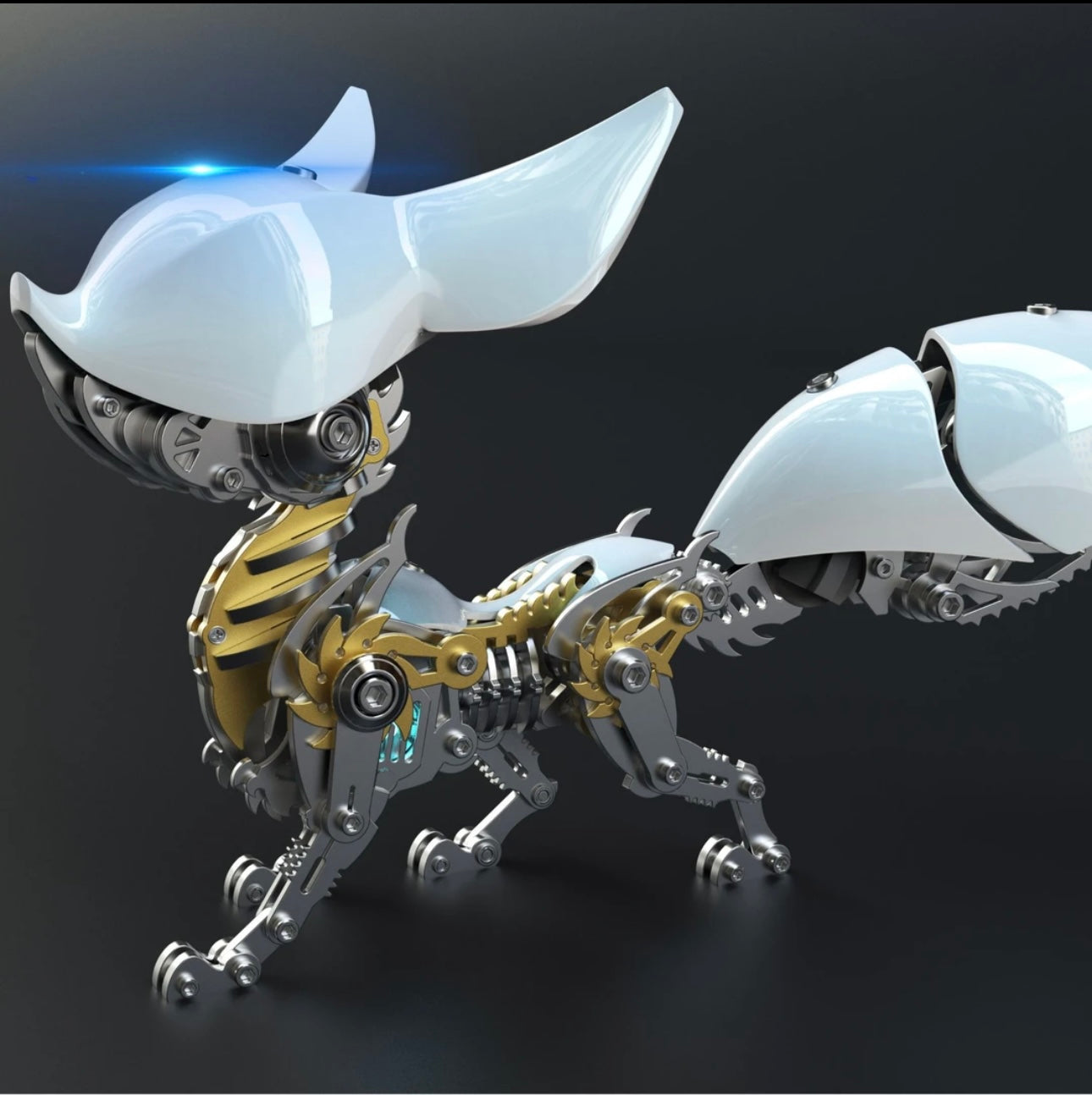 3D Mechanical Metal Fox Model