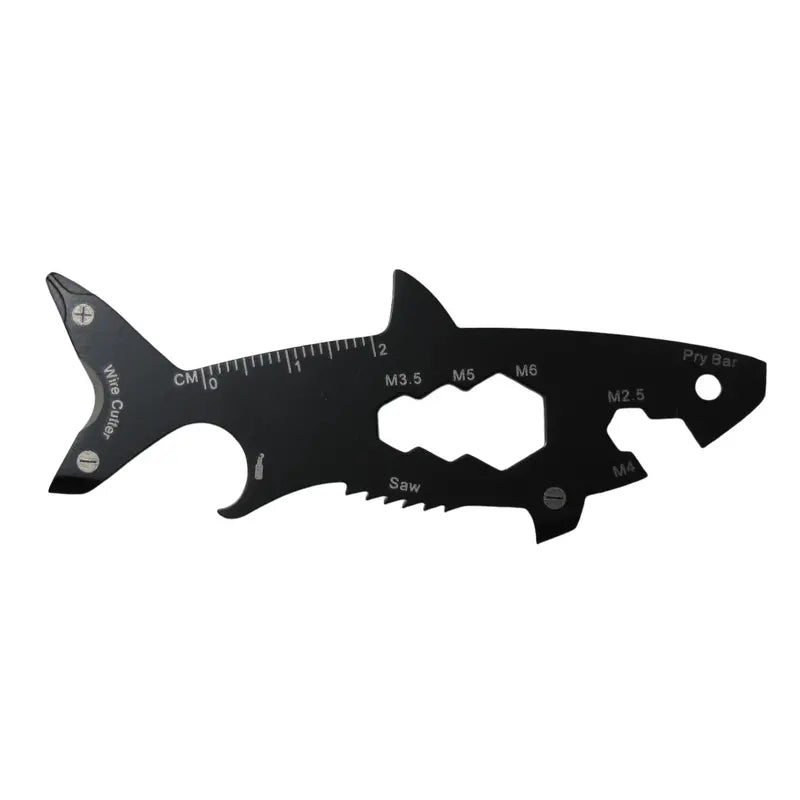 15-in-1 Shark Shaped Multifunctional Tool, Bottle Opener, Saw, Cutter, Wrench, Measuring Ruler, Screwdriver